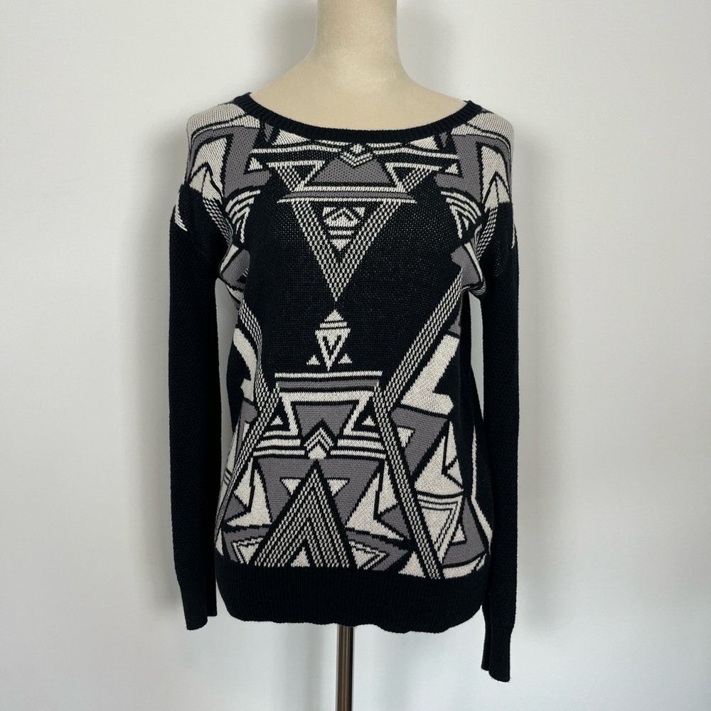 Urban Outfitters Ecote Aztec Sweater Black and White Womens Small